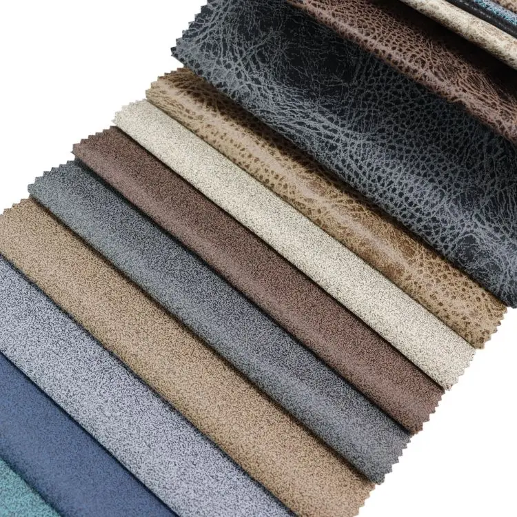 Shaoxing wholesale leather looking fabric for sofas upholstery
