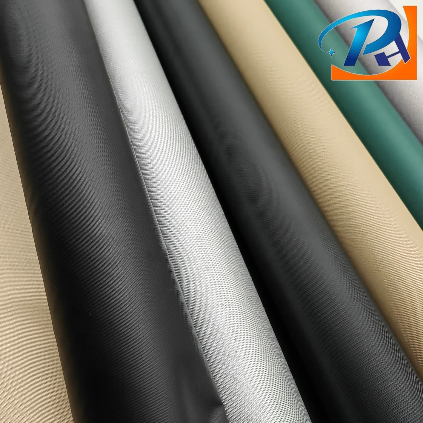 waterproof 210d polyester fabric Black silk blackout tent fabric for Beach/Events/Party