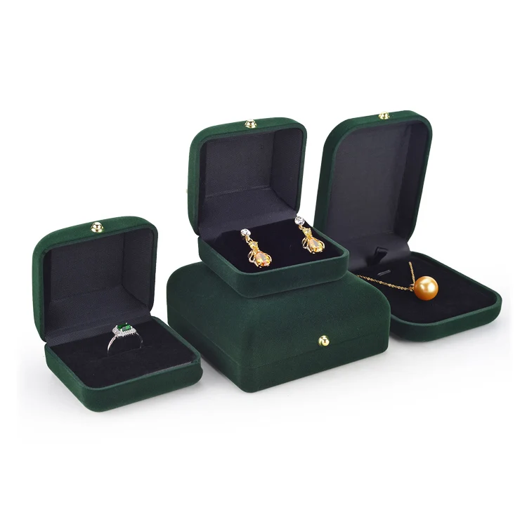 Factory wholesale atrovirens pearl necklace box velvet luxury  jewelry box