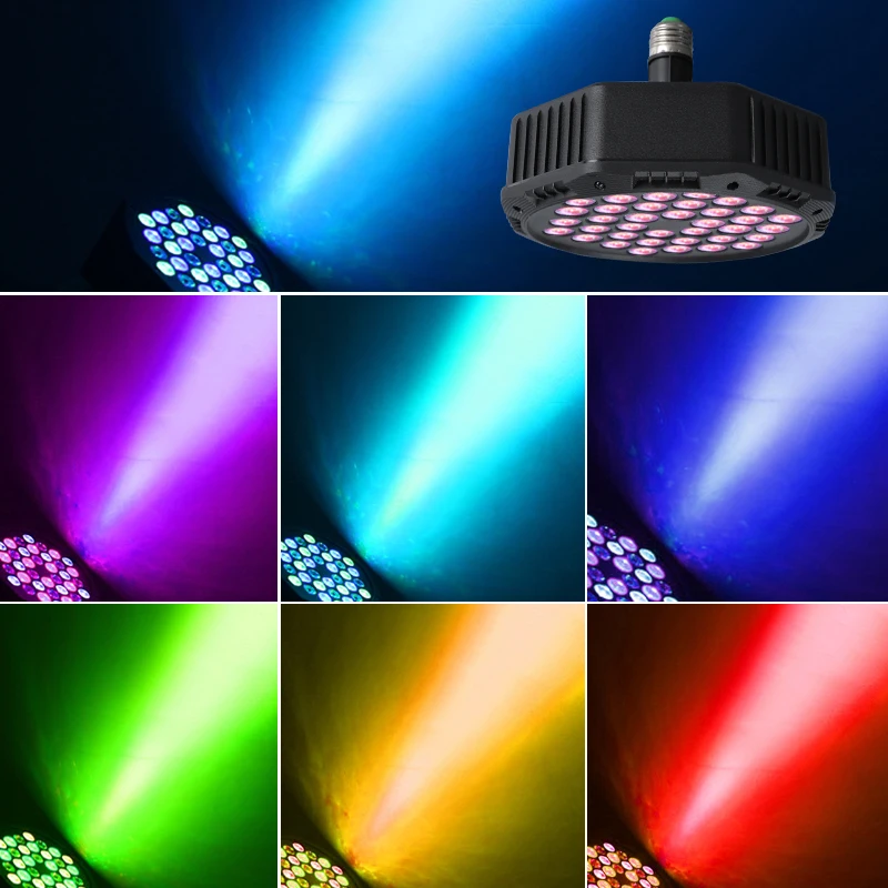 E27 Lamp Head RGB 36 Led Par Light rgb 36 leds wireless remote dj disco light led