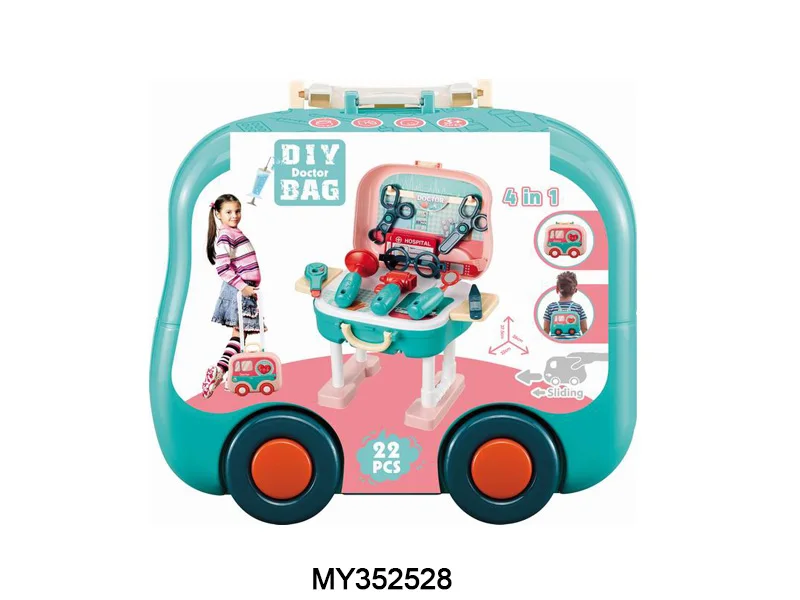 4 IN 1DIY backpack bag car suitcase table cleaning tool set toys 36PCS  kids cleaning toys for girls