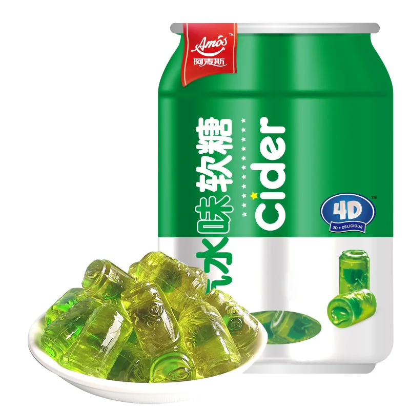 
wholed Amos 4D Soda Flavor Filled Gummy Fruit Juice Gummy Blocks 72g 