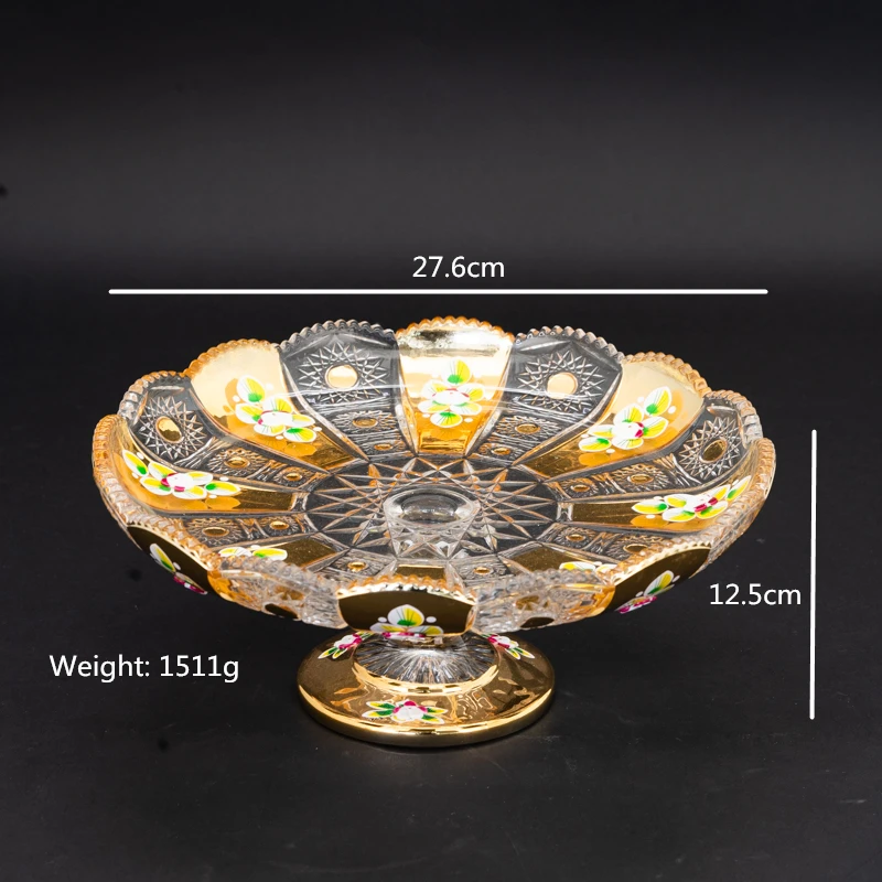 Оптовая продажа декоративное блюдо из хрустального стекла для фруктов компотов