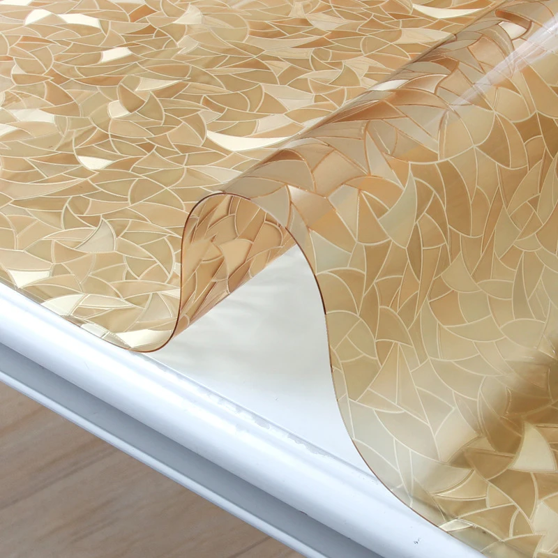
Thickened colored soft glass plastic PVC table cloth rectangular household disposable oil-proof 