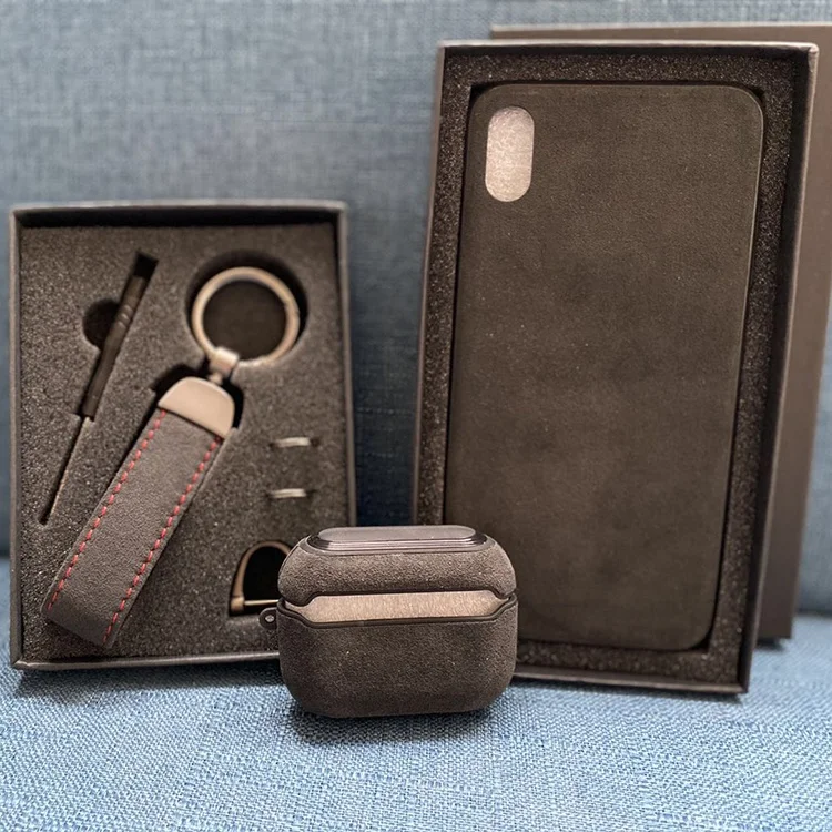 Designer Logo Cell Phone Cover Genuine Italy Suede Leather Phone Case for iPhone 13 por Max