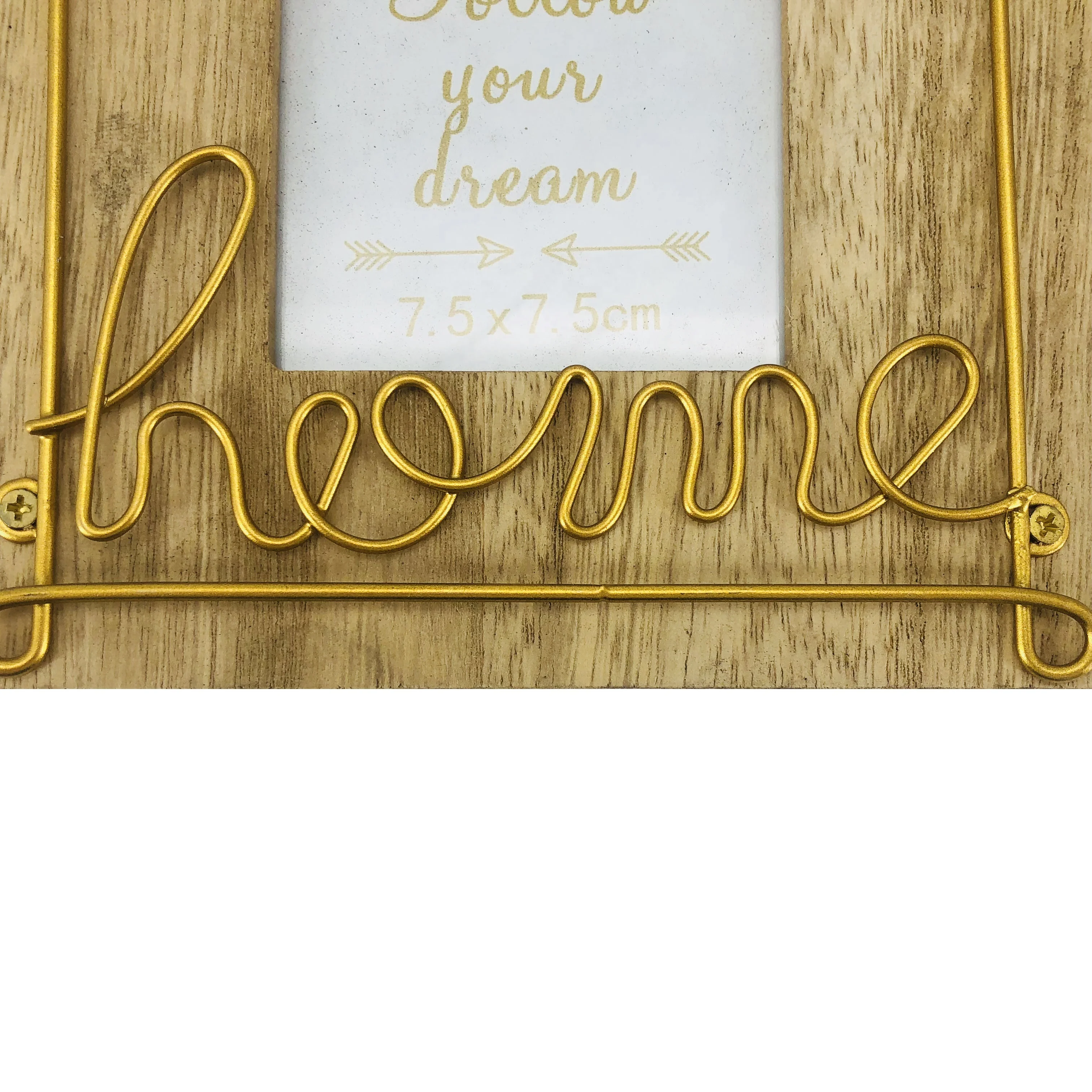 Custom European Metal Love Family Handmade Square Wedding Decoration Girl Collage Wooden Picture Photo Frame