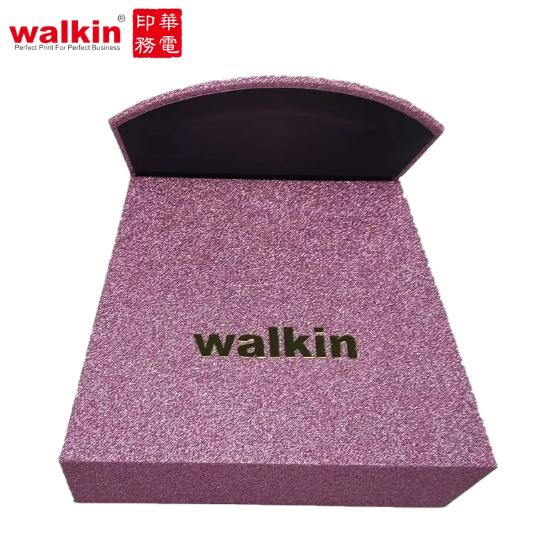 Custom Purple Magnetic Unique Handbag Design Cardboard Paper Packaging Gift Box For Perfume With Metal Chain Handle