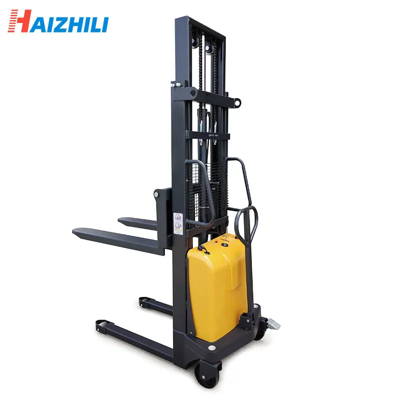 2024  good quality 1.5ton,1.6m semi electric pallet  hydraulic pallet stacker with battery with CE