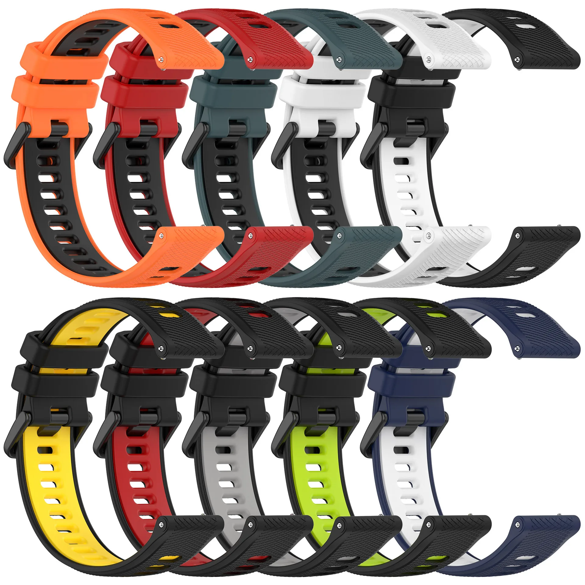 18mm 20mm 22mm Quick Release Silicone Strap for Garmin Forerunner 265 /265S/venu3/samsung galaxy watch5