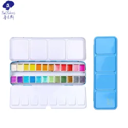 Paul Rubens Artist Grade 24 Colors Glitter Color Solid Watercolor Paint Set