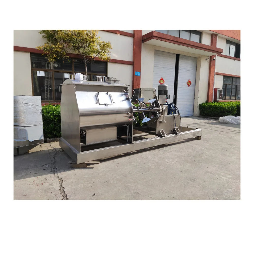 Heavy Duty Pulling Type Paddle Mixer Machine / Non-gravity Open-door Mixer