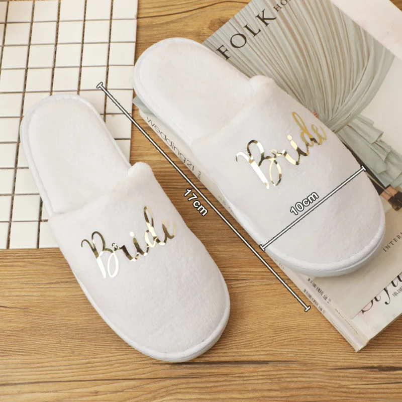 Custom Logo Wedding Disposable Luxury Coral Fleece Slippers For Hotel Guests Slipper Bridesmaids Slipper Wedding