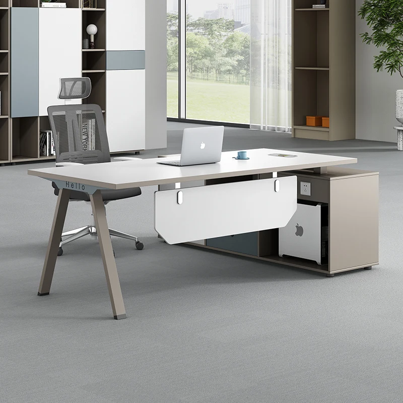 Excellent office desk and chairs  white desk office furniture  wooden office furniture manager desk