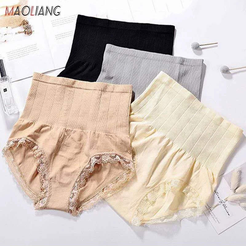 1101 Munafie Cheap Ladies Seamless Panties High Waist Elastic Pants Woman Slimming Underwear Body Shaper For Women