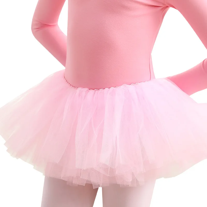 Kids Girls Tulle Skirt 2-8Y Children Stage Ballet Training Dance Clothes Party Clothing Accessories Bubble Fluffy Skirt