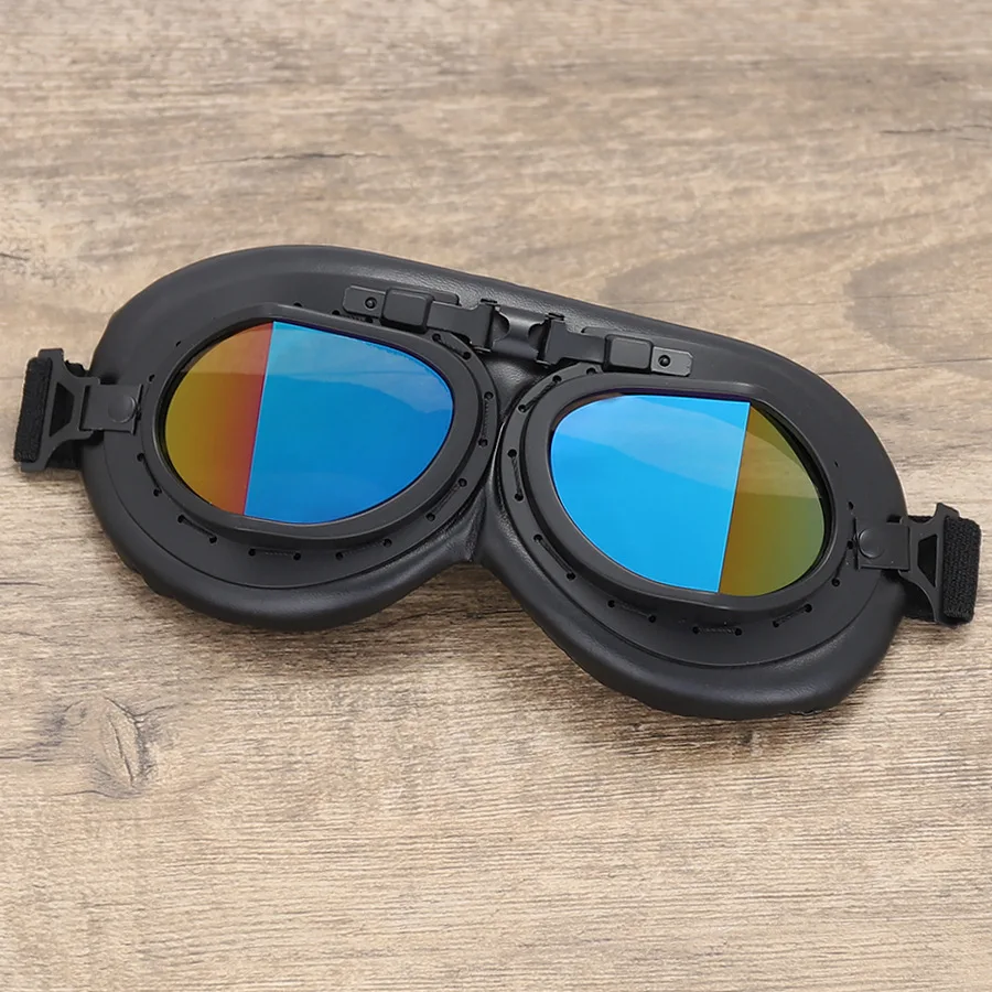 Windproof Retro Motorcycle Cycling Goggles Motorbike Scooter Motocross Sunglasses Safety Glasses