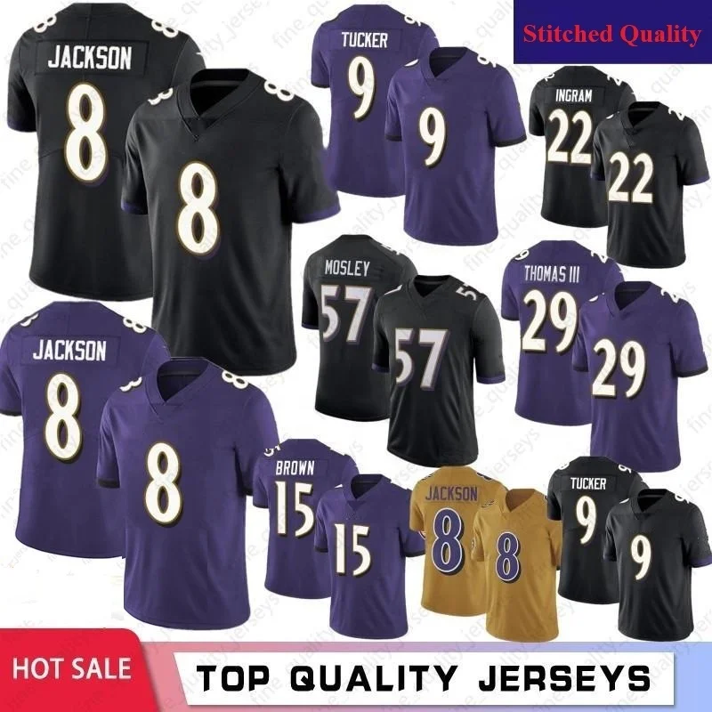 
Sublimated 8 Lamar Jackson 29 Earl Thomas 15 Marquise Brown 9 Justin Tucker 21 Mark Ingram II 55 Suggs Football Jerseys 