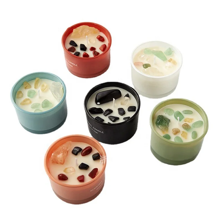 Aromatherapy Candle Dry Flower Crystal Stone Soybean Wax Fragrance Candle Fragrance Candle Birthday