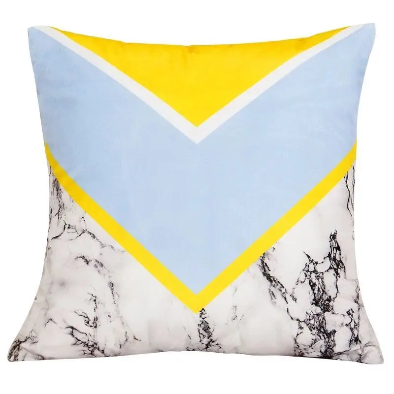 45x45 Geometry Ink Pattern Abstract Pillowcase Nordic Green Decorative Sofa Cushions throw block print linen Pillows Cover