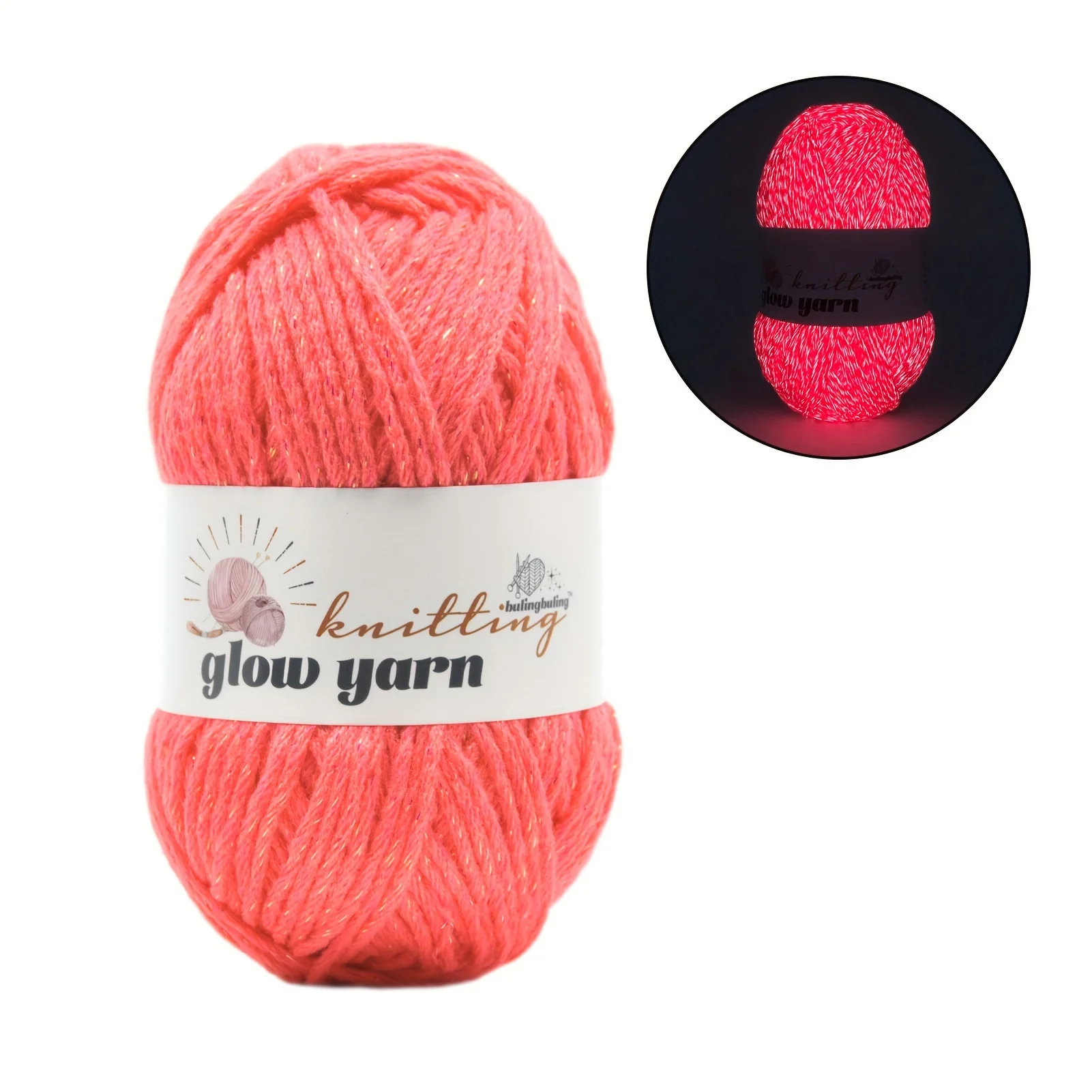 wholesale red Luminous Glow in the Dark Acrylic milk cotton Crochet Yarn hand knitting yarn for Christmas gift