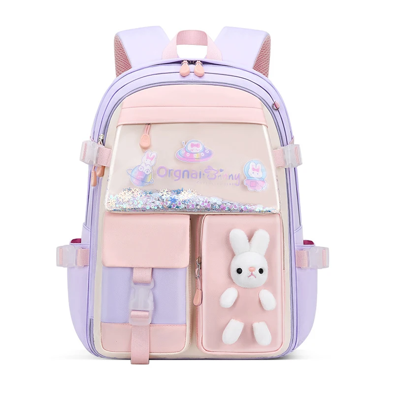 2022 Colorful Fashion Cute Kids Cartoon Bag Girls Decompression Waterproof Large Capacity School Backpack