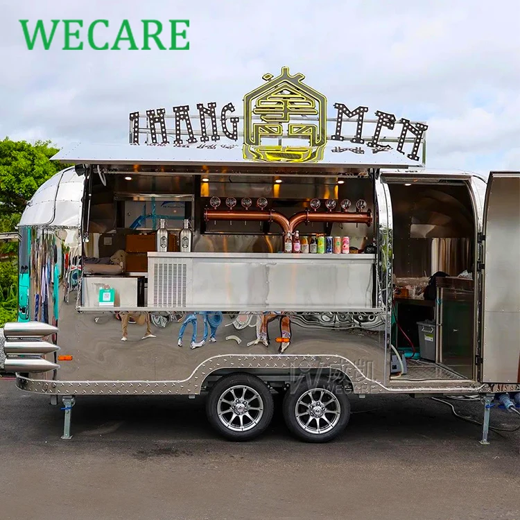 Wecare 470*210*210cm Fully Equipped Food Truck Airstream Food Trailer Food Truck with Full Kitchen