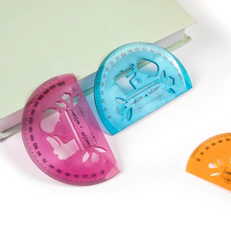 back to school Customized universal digital protractor with template Flexible Measuring types of protractors