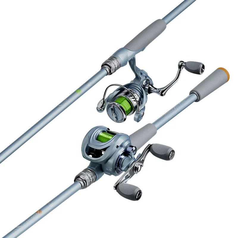 small spinning combo lure fishing rod kit casting rod and reel combo light