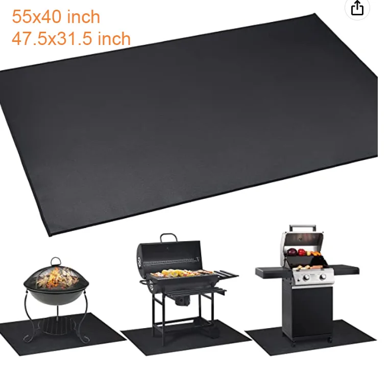 silicone Grill ground liner Light weight Washable Floor Mat Protect  outdoor liner Oil-Proof and Water-Proof BBQ Fireproof Mat