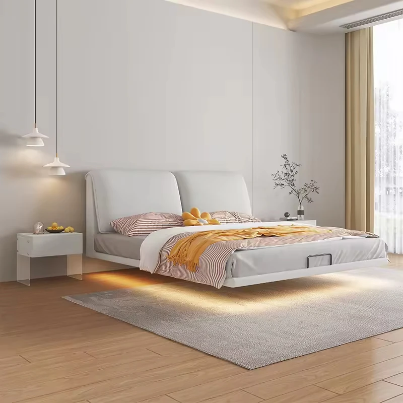 Floating Loft  King Size Bed Up-holstered Beds Velvet Fabric Comfortable Upholstered Modern Folding  Sofa Bed