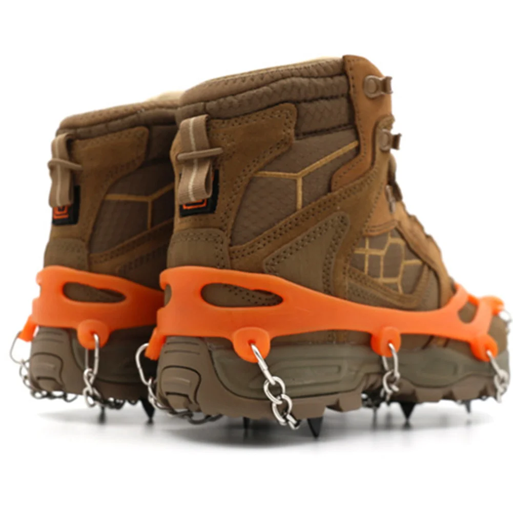 Snow Non Slip Climbing Crampons Cleats ShoeCover Ice Gripper For Spikes Hiking Winter Manganese Steel Outdoor Cleats Overshoes