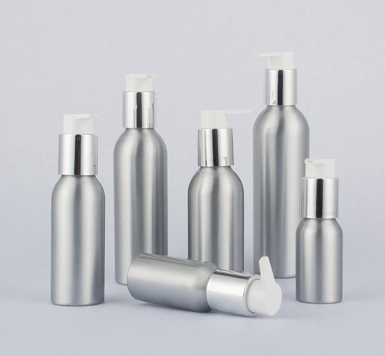40ml 50ml 100ml 120ml 150ml 250ml 300ml Aluminum Cream Bottle With UV Lotion Pump