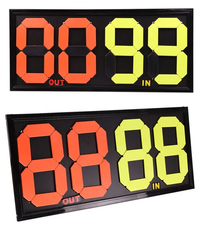 wholesale referee equipment 2-digit 2 side mechanical substitution board soccer football player change board