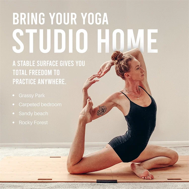 Portable Dance Floor Tap Board Yoga Mat Bamboo Board for Carpet Grass and Uneven Surfaces