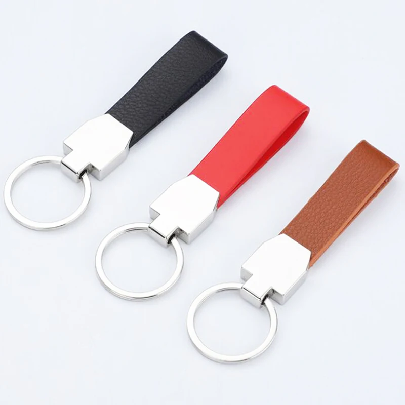 Luxury bulk wholesale personalized heart shaped red blue silver men womens leather keychain maker