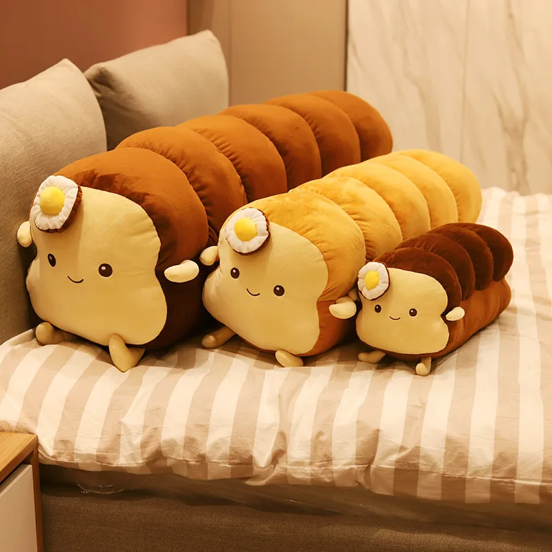 Wholesale Custom Long Toast Bread Sliced Shape Plush Throw Pillow Soft Doll Funny Food Small Cute Stuffed Stuffed Animals Toys