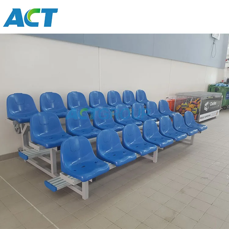 Portable 3 row tribune seat with bucket stadium chair