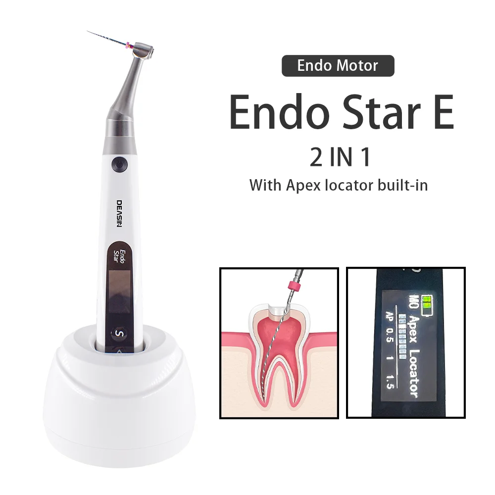 360°Adjustable Dental Wireless 2 In 1 Endo Motor Built In Apex Locator for Endodontic rotary root Canal instrument Reciprocating