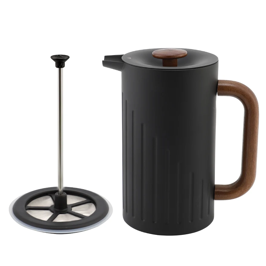 Double-Walled Stainless Steel French Press Coffee Maker with Silicone French Press Coffee Maker Camping Stoves