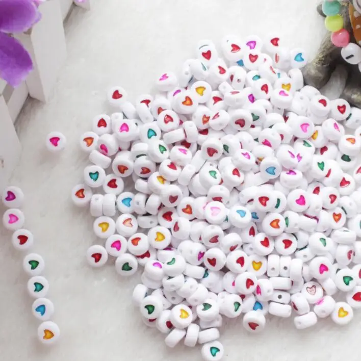 Acrylic Alphabet Letter Beads with 1 Roll of Crystal String Cord Beads DIY Bracelets Key Chains Necklaces Other Jewelry Making
