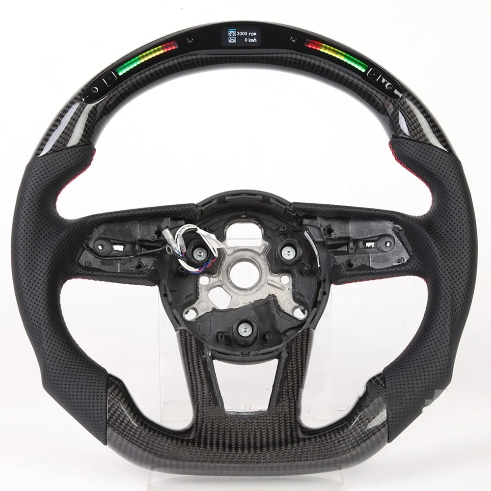 LED Forged Carbon Fiber Steering Wheel Fit For Audi RS3 RS4 RS5 S3 S4 S5 A3 A4 A5 A6 A7 B7 B8 C7 C8