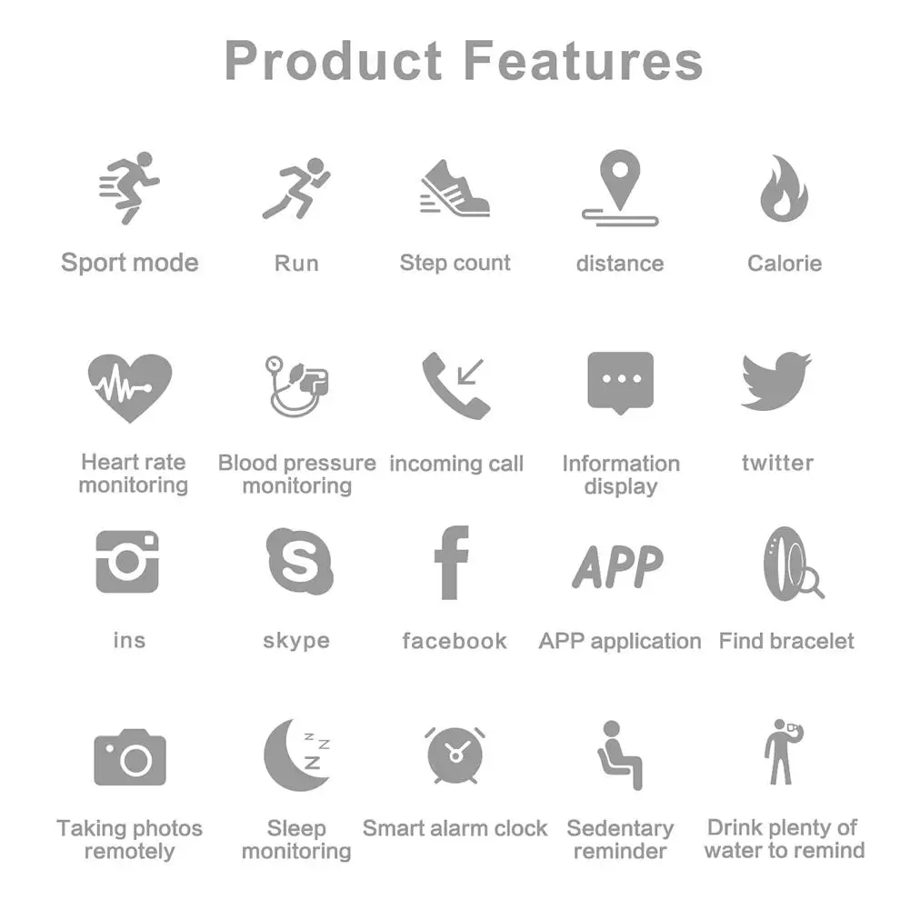 M4 Smart watch band Fitness Tracker Watch Sport Pedometer Heart Rate Blood Pressure Smart band Monitoring Health Band Bracelet