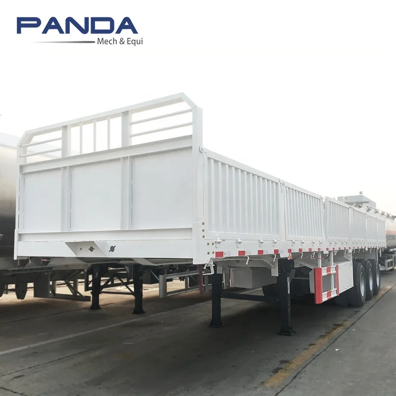 Bulk cargo sidewall trailer side board flatbed trailer 3 axle semi trailer with side wall