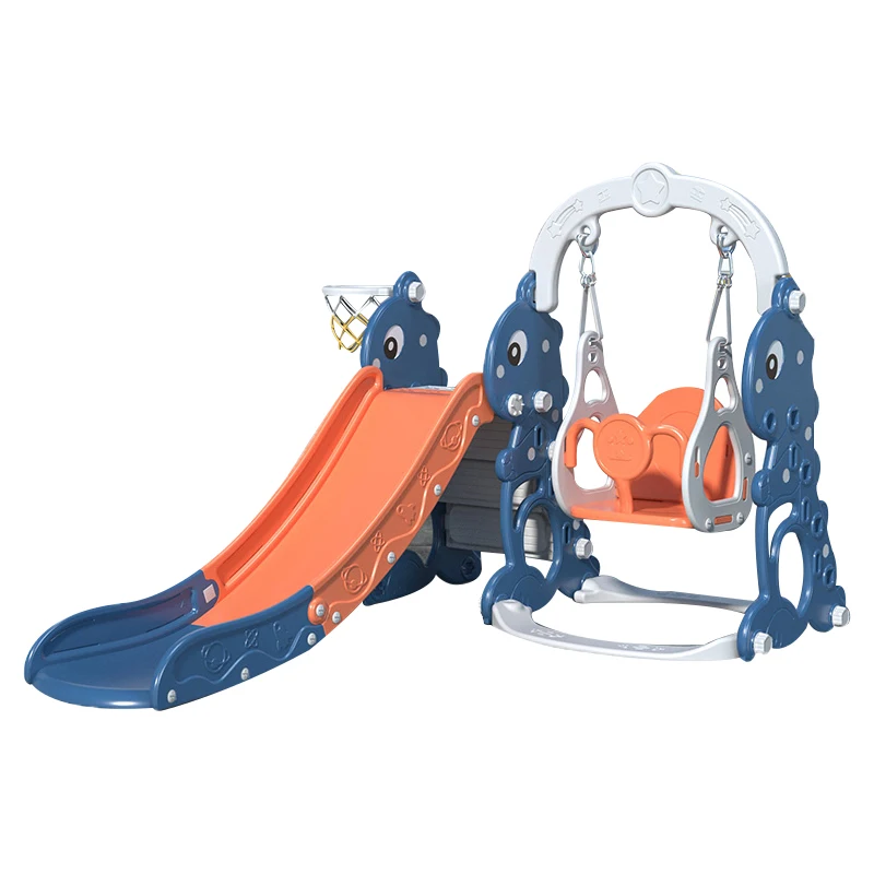 Hot Sale Playground 3 In 1 Combine With Swing And Basketball Plastic Baby Slide For Baby