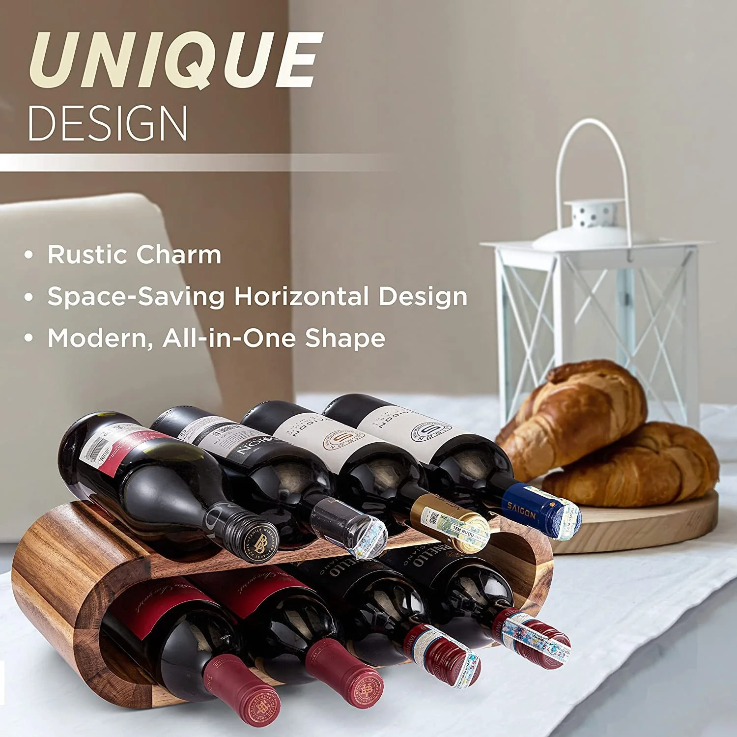 High Quality Glass Bottle Wooden Wine Rack Wall Shelves Display Red Wine Shelf Display rack