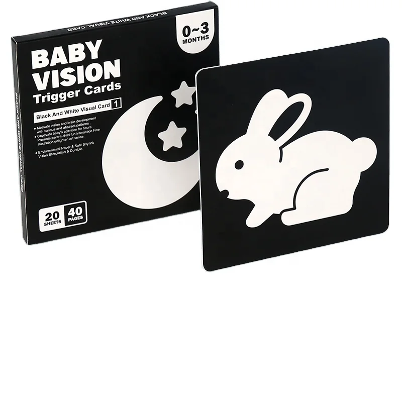 Baby Learning Vision Cards Educational  Kids Visual Stimulation Cards Custom Printed Flash Cards Intelligence Toys