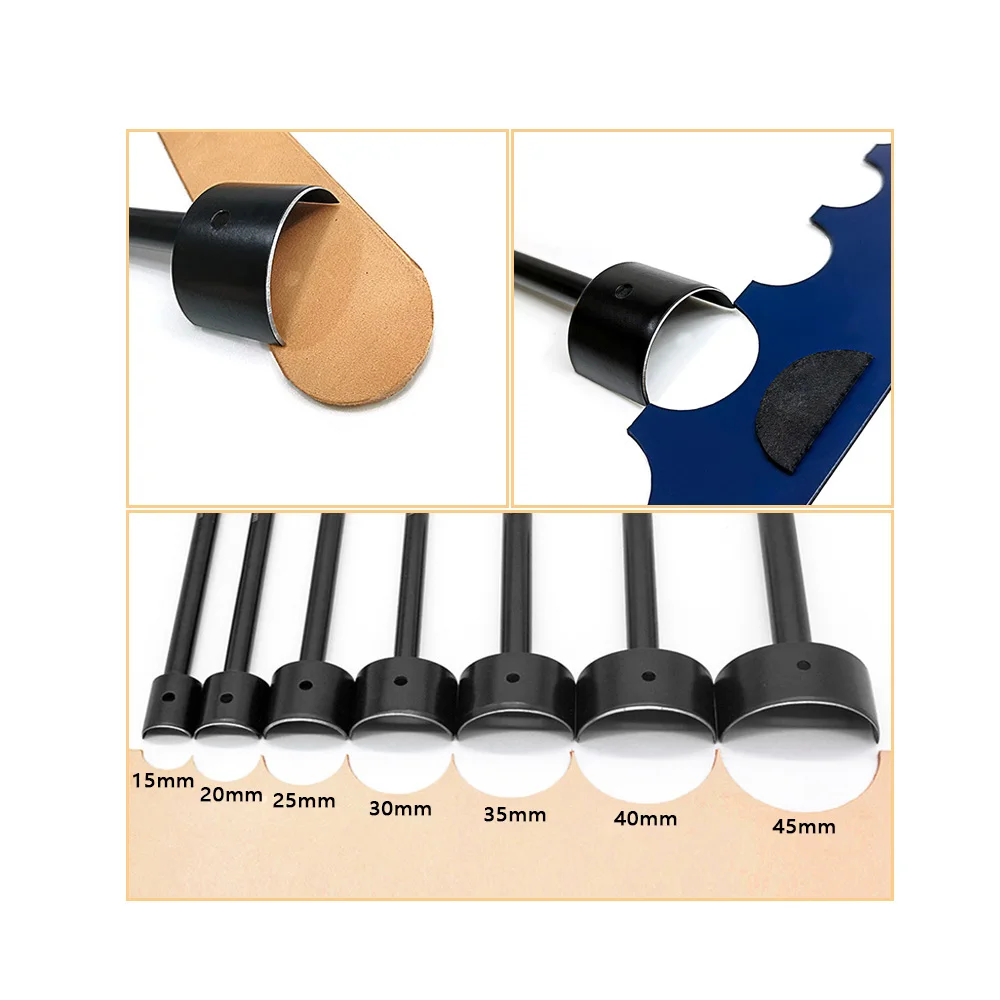 Black semi-circular punch leather DIY high-grade special steel Multiple specifications Leather Belt Hole Punch