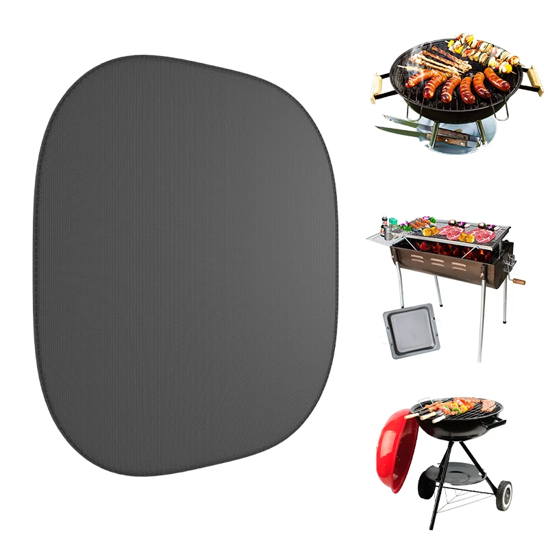 24 30 32 36 39 40 & 48 Inch round Fireproof Fire Pit Mat Fabric with Aluminium Foil for Patio Deck Lawn Grass Iron Outdoor Use