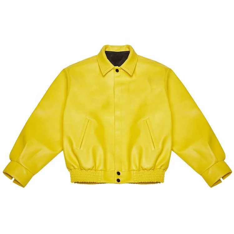 Custom embroidery logo men leather jacket baseball bomber Short stand-up collar PU leather varsity jacket for men