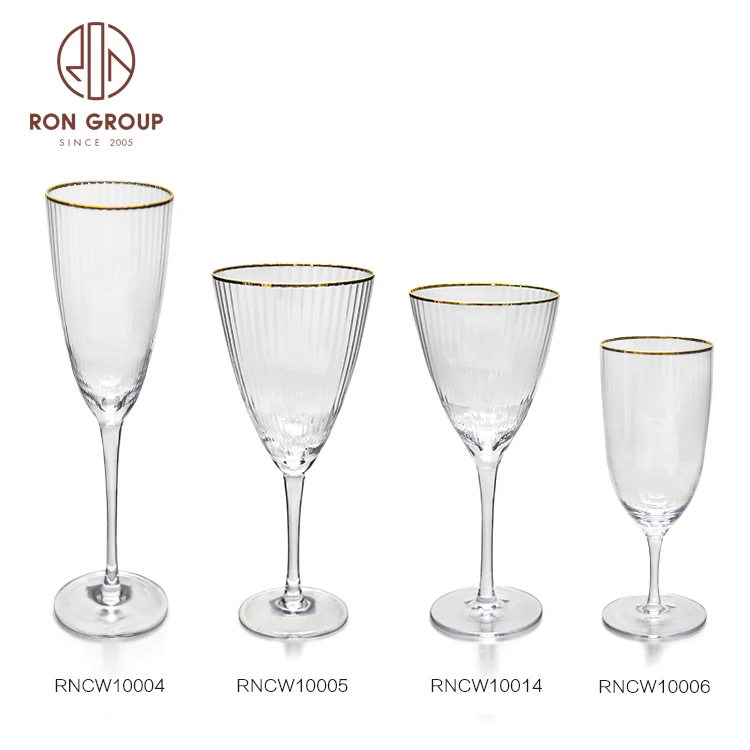 Hot Sale New Design Cheap Lead Free Gold Rim Silver Vintage Unique Long Stem Red Wine Glass Cups for Wedding Gift Party Banquet